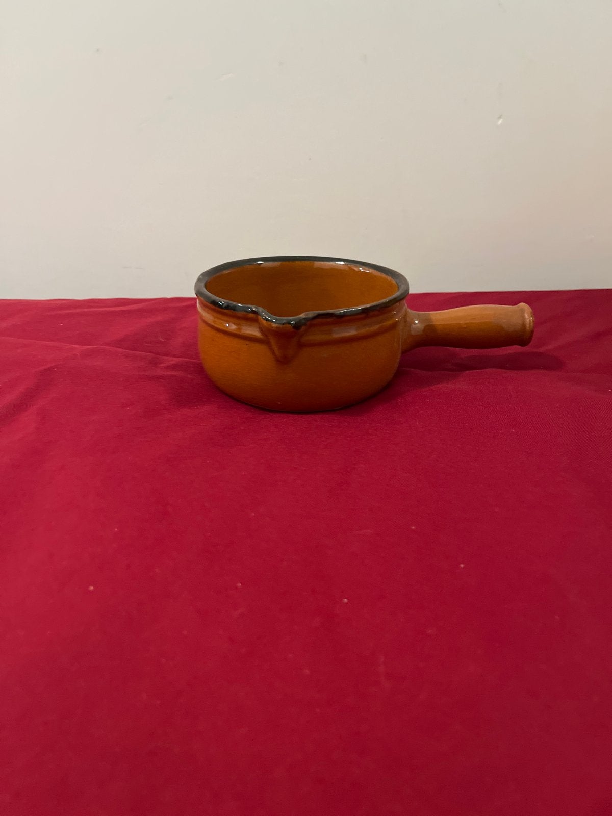 Vintage Aardewerken Sauspan - Oranje/Bruin, Ophalen of Verzenden