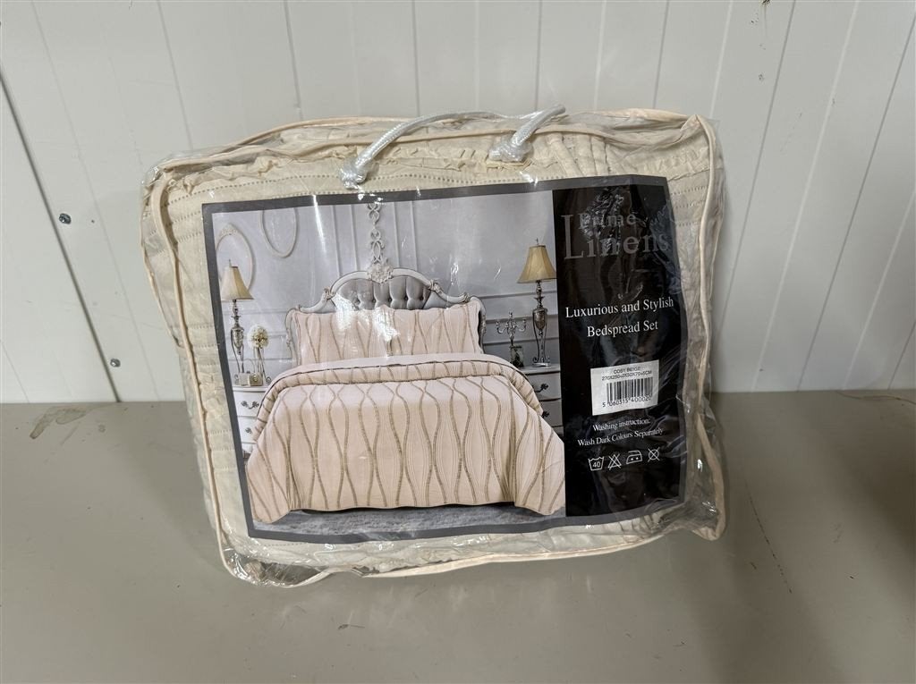 3-delige gewatteerde bedsprei met relief - bedsprei, Wit, Dekbedovertrek, Ophalen of Verzenden, Nieuw