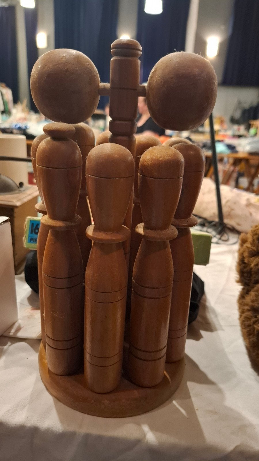 Houten Kegelspel - Vintage Spelplezier voor Jong en Oud, Ophalen of Verzenden, Gebruikt, Jongen of Meisje
