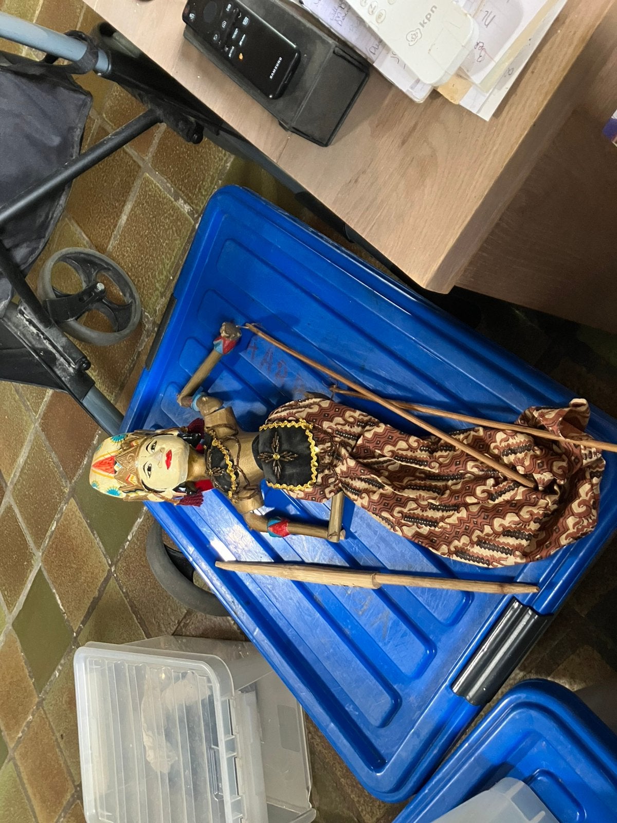 Originele wajangpop uit erfenis, Ophalen of Verzenden