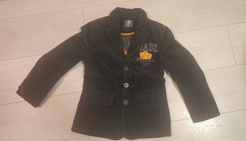 H&M LOGG grijze corduroy jasje maat 128, Ophalen, Zo goed als nieuw, Jongen, Jas