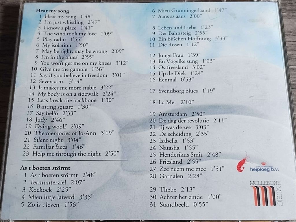 Ede Staal ‎– Hear My Song / As T Boeten Stormt, Cd's en Dvd's, Ophalen of Verzenden, Zo goed als nieuw, Levenslied of Smartlap
