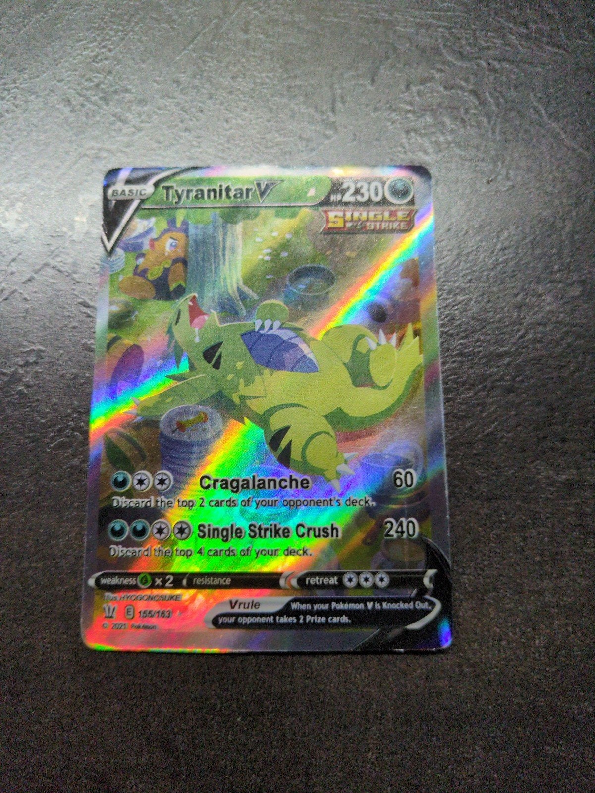 Pokémon Kaart: Tyranitar V (Full Art, Holo), Ophalen, Zo goed als nieuw, Losse kaart, Foil