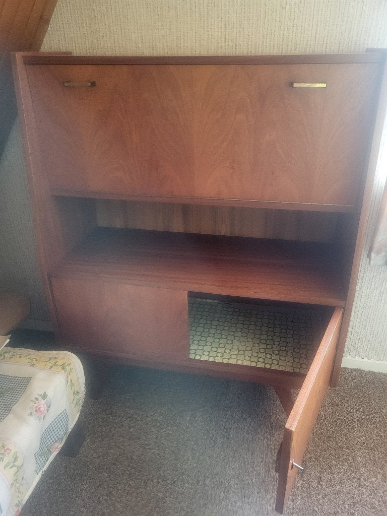 Vintage teakhouten secretaire jaren '60, Ophalen, Gebruikt
