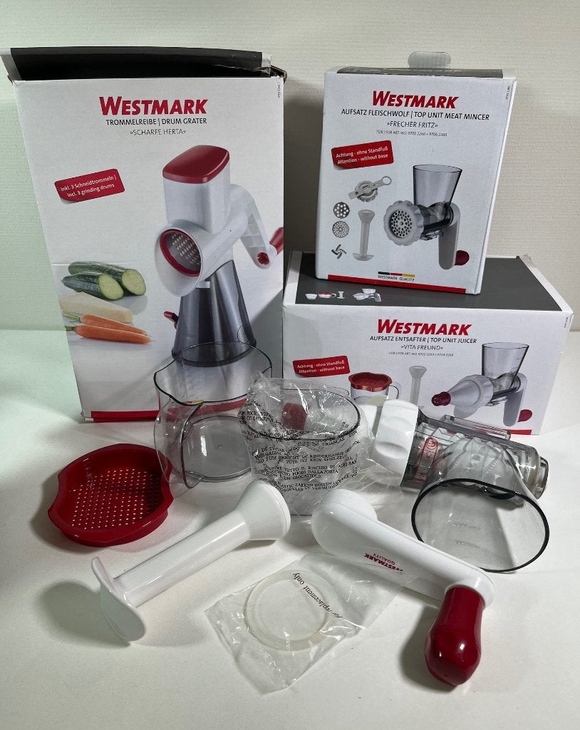 Complete Westmark set, Raspmachine, gehaktmaker, sapmaker, Overige typen, Kunststof, Ophalen of Verzenden, Zo goed als nieuw