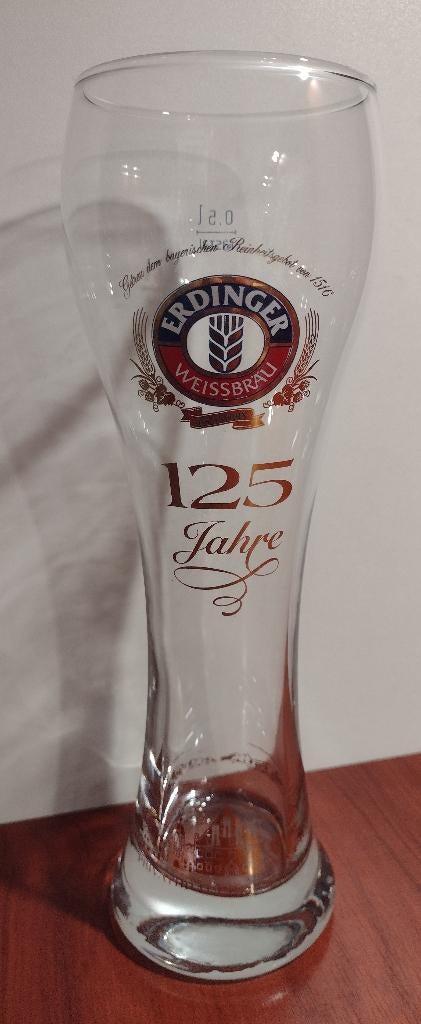 Erdinger Jubileum Glas 125 Jaar 50cl 2011. (E), Ophalen of Verzenden, Gebruikt, Glas of Glazen, Overige merken