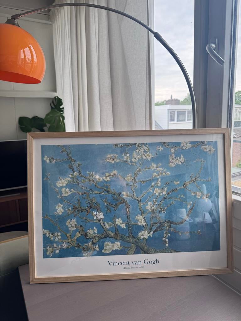 Ingelijste Van Gogh reproductie - Amandelbloesem, Ophalen, Zo goed als nieuw