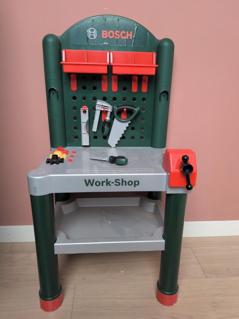 Bosch Work-Shop speelgoed werkbank, Ophalen of Verzenden, Gebruikt, Bouwen