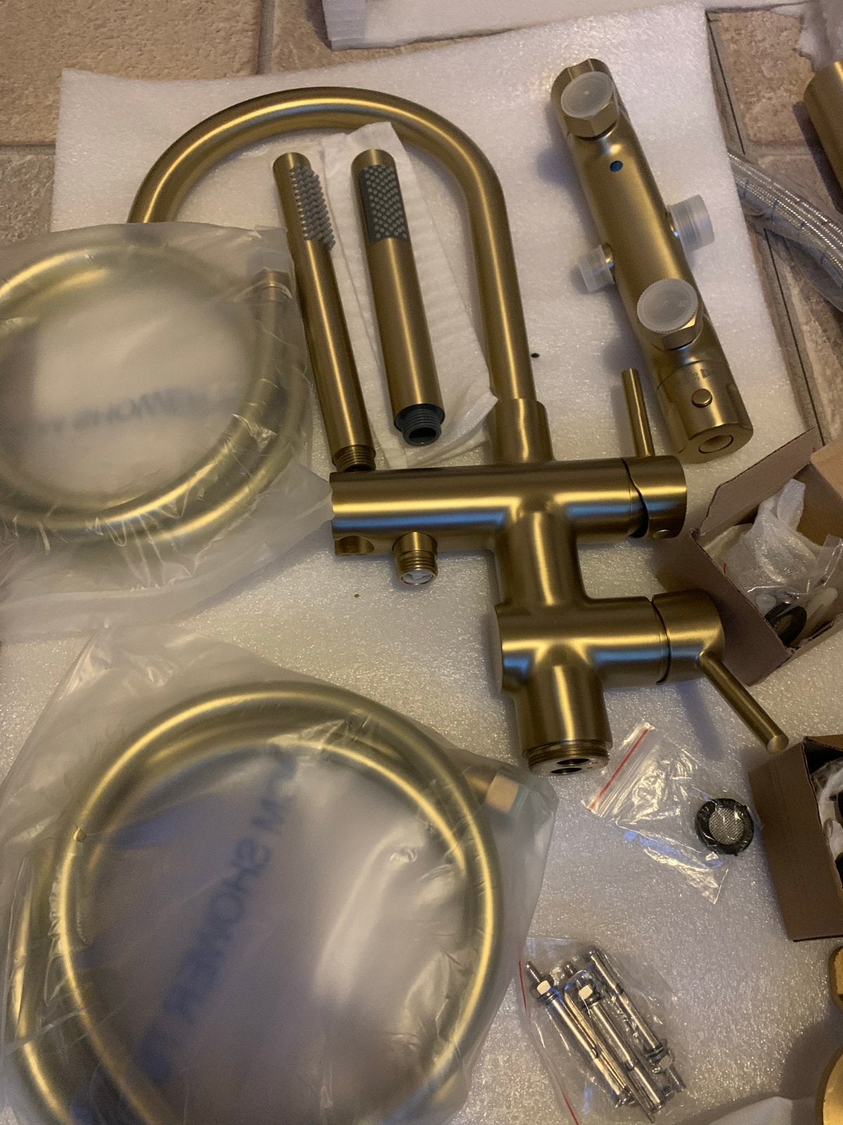 Gouden Douche- en Badkraanset - Nieuw, Ophalen, Nieuw, Koper, Douche