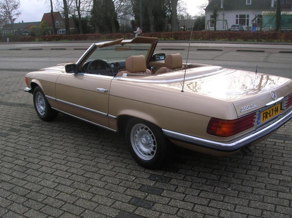 Mercedes-Benz 380 SL 1985 `AUTOMAAT CHAMPAGNE METALLIC, Auto's, Mercedes-Benz, Automaat, Achterwielaandrijving, 8 cilinders, Cabriolet