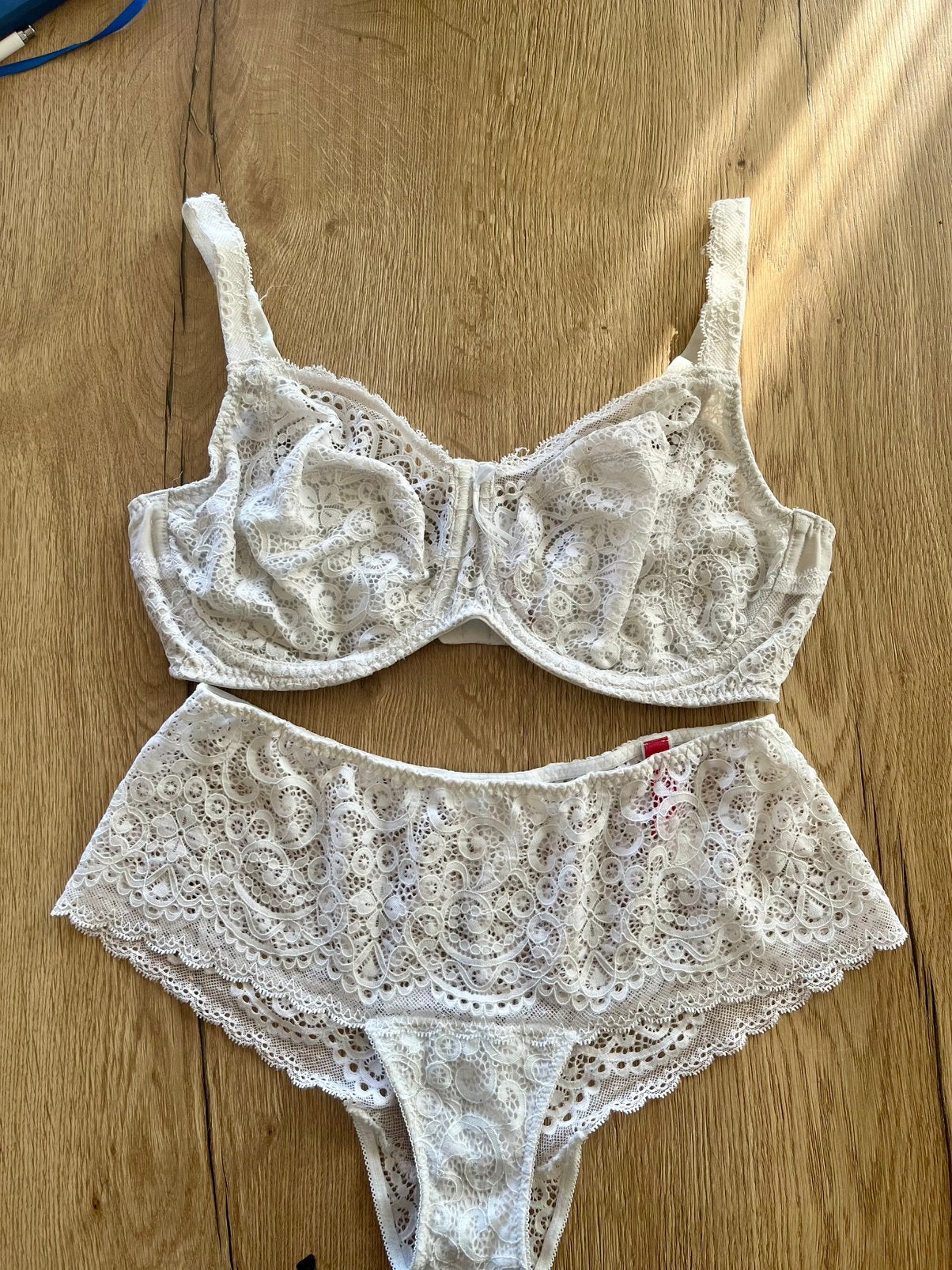 Prima donna set 80F full cup kant wit  en bbh slip, Verzenden, Wit