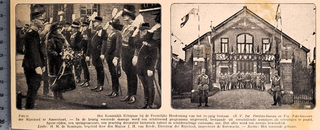 Leger 1927;Kon.Paar bij 70 jaar Mil. Rijschool in Amersfoort, Verzamelen, Verzenden, Voor 1940, Gebruikt, Overige onderwerpen