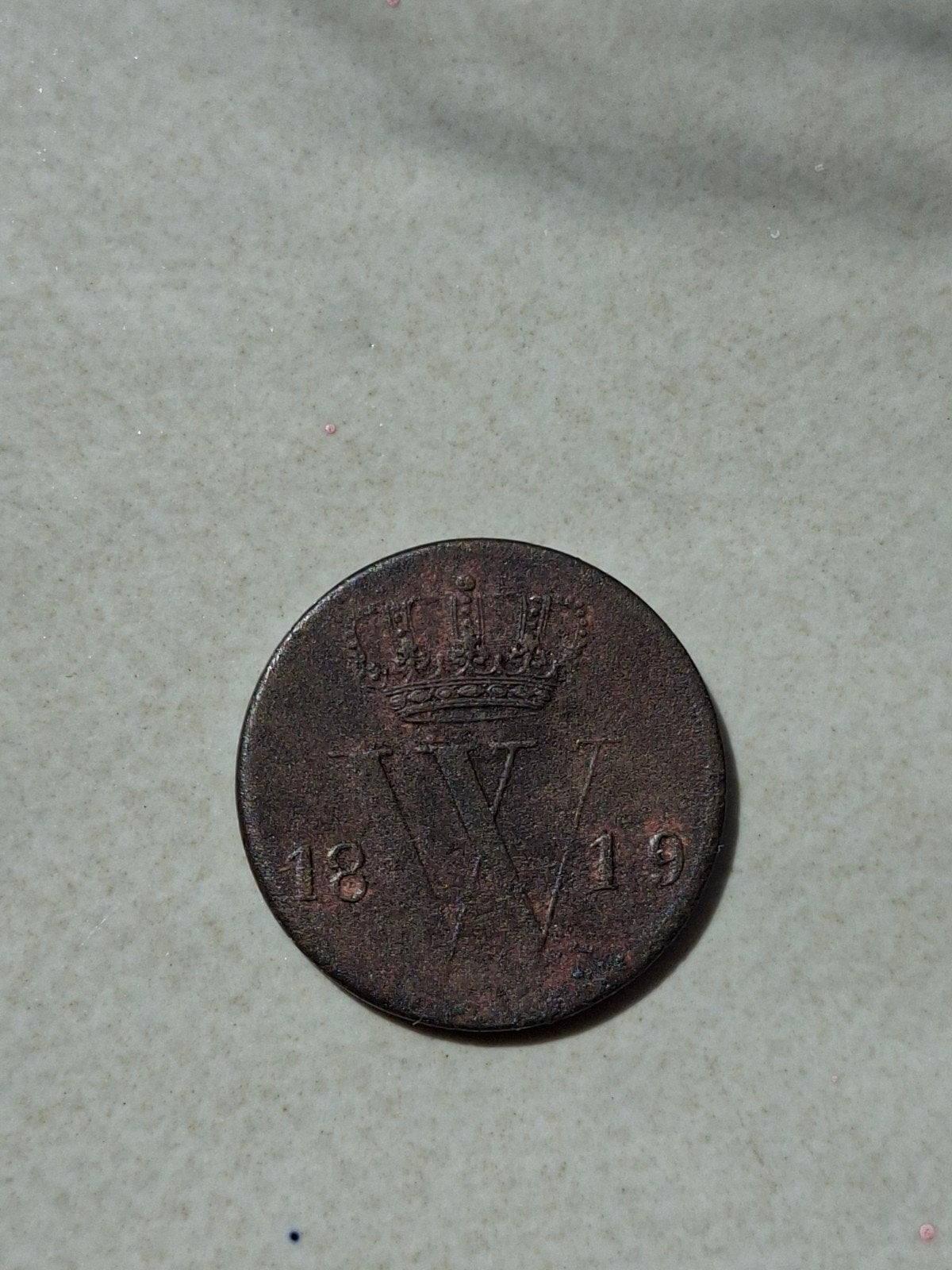 1/2 cent 1819 u willem 1 ZEER ZELDZAAM, Ophalen of Verzenden, Koning Willem III, Overige waardes, Losse munt