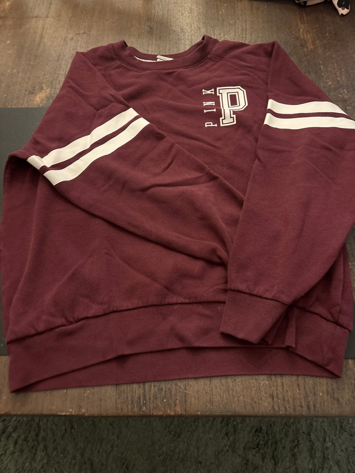 Oversized PINK Victoria's Secret sweater bordeauxrood, Ophalen of Verzenden, Gedragen, Maat 36 (S), Rood