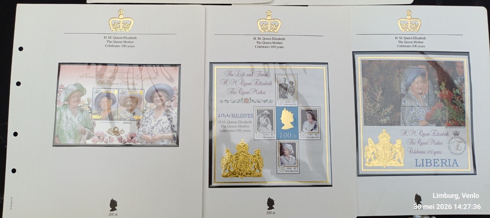 Postzegelset Queen Elizabeth 100 jaar Jubileum, Ophalen of Verzenden