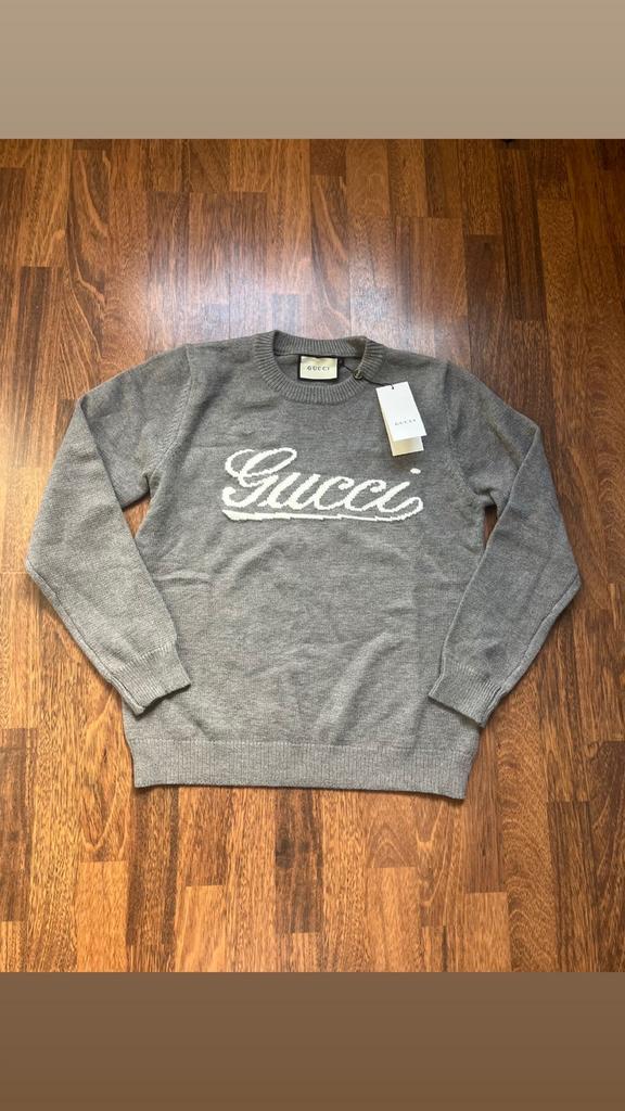 Gucci Logo Wool Sweater grijs – maat M (nieuw met kaartje), Nieuw, Gucci, Grijs, Verzenden