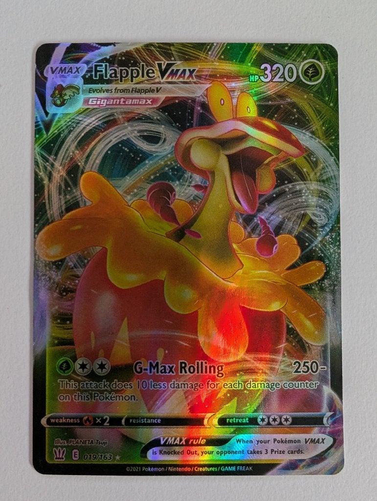 Flapple Pokémon - VMAX #019/163, Ophalen of Verzenden, Zo goed als nieuw, Losse kaart, Foil