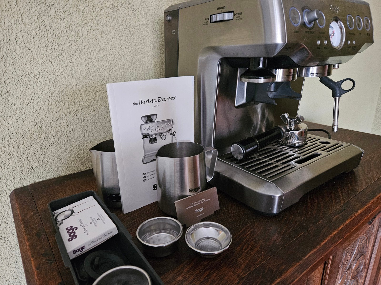 Sage Barista Express Espressomachine met bonenmaler, Witgoed en Apparatuur, Koffiezetapparaten, Ophalen, Espresso apparaat, Koffiebonen