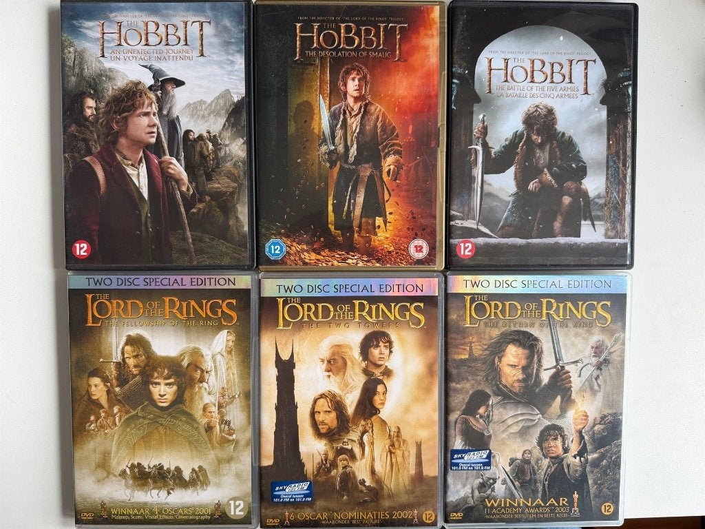 The Lord of the Rings en the Hobbit Collectie DVD, Engels, Nederlands, Ophalen of Verzenden, Zo goed als nieuw