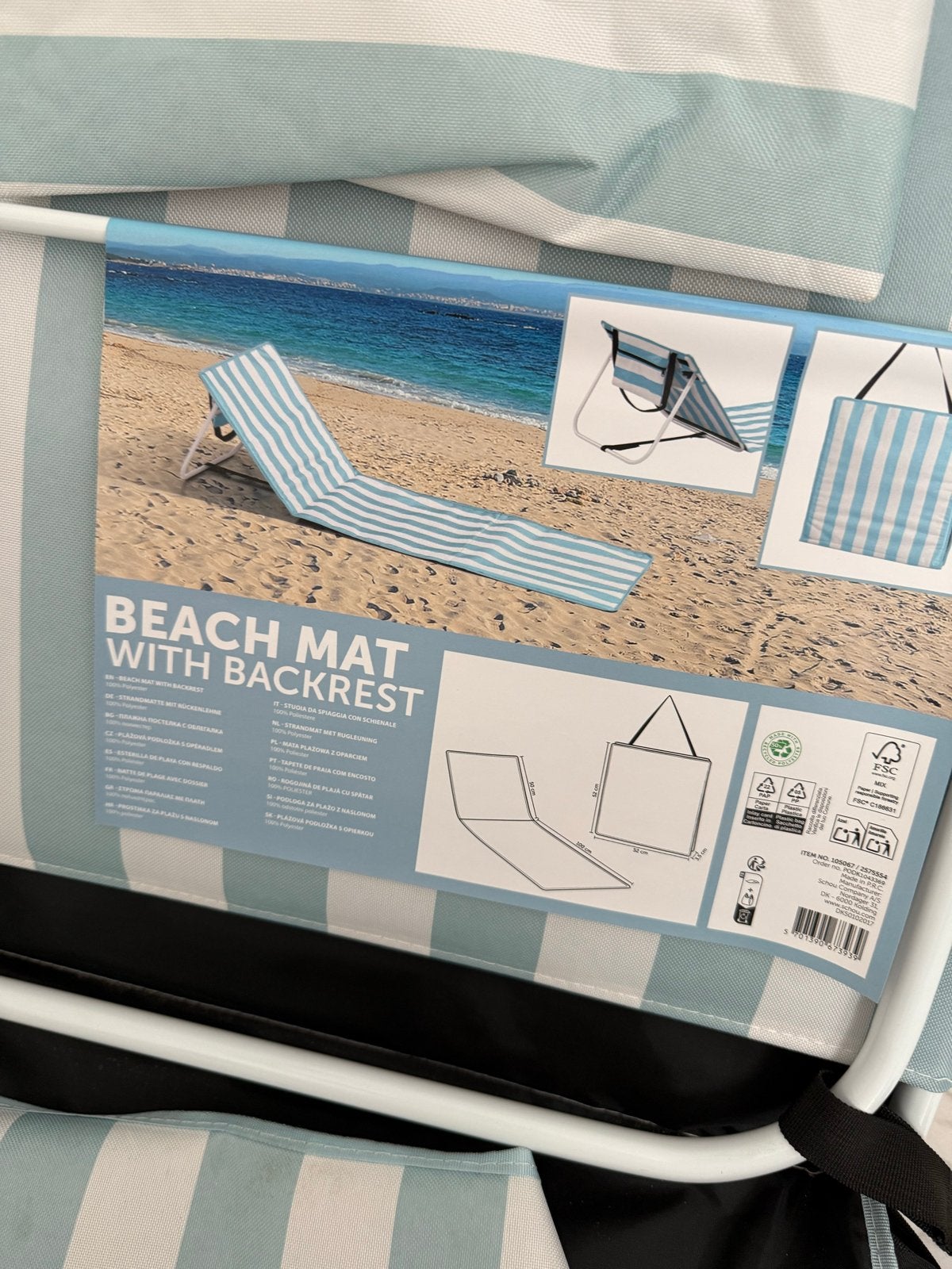 Strandmat met verstelbare rugleuning - 2 stuks, Ophalen of Verzenden, Zo goed als nieuw, Overige materialen, Inklapbaar