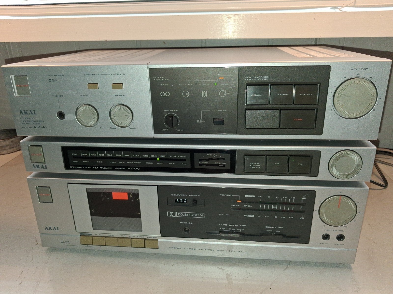 Akai vintage stereoset AM-A1 en AT-A1 en HX-A1, Ophalen, Cassettedeck, Akai, Losse componenten