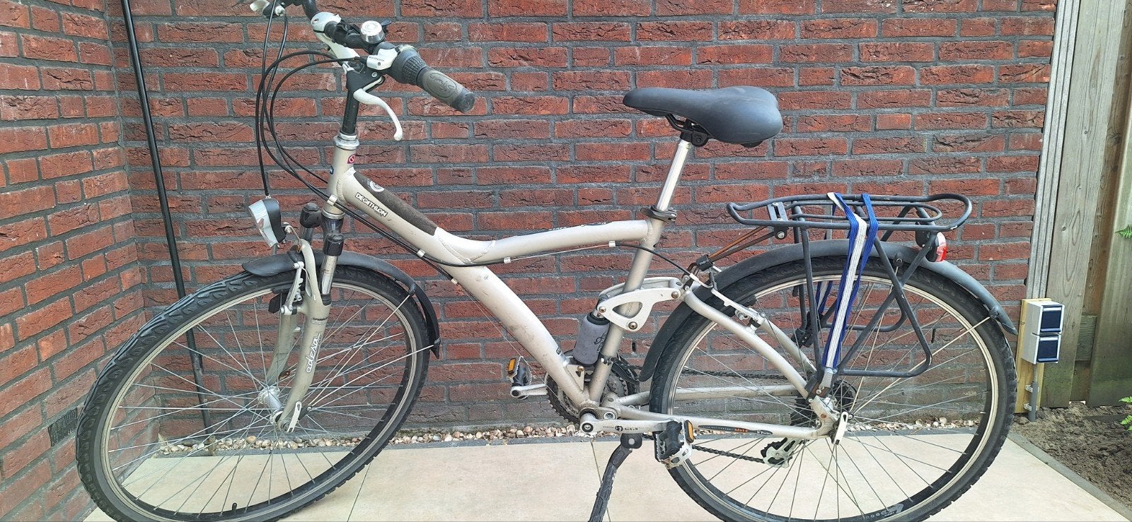 B'Twin Seven hybride fiets, 28 inch, Velgrem, Meer dan 20 versnellingen, Ophalen