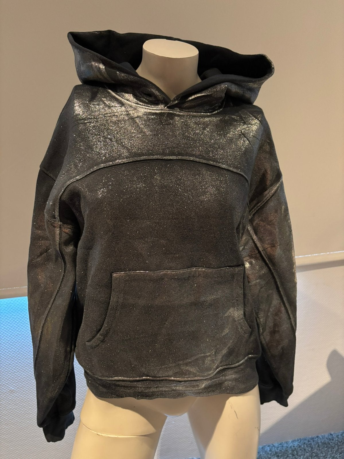 Zara grijs glimmende hoodie, Ophalen of Verzenden, Zo goed als nieuw, Maat 36 (S), Grijs