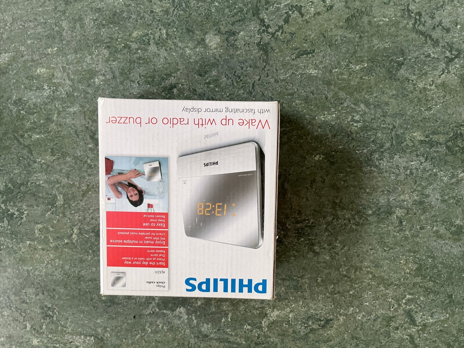Philips AJ3121 Wekker met radio en spiegeldisplay, Ophalen of Verzenden, Gebruikt, Digitaal
