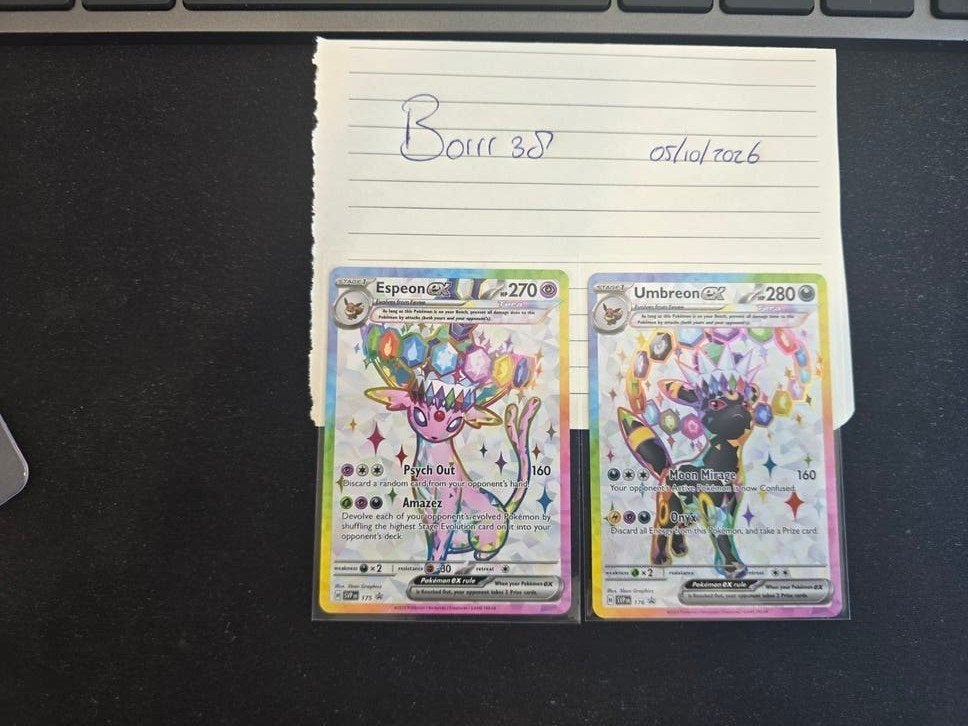 Pokémon Espeon EX 175 & Umbreon EX 176 MINT!!, Ophalen, Nieuw, Losse kaart