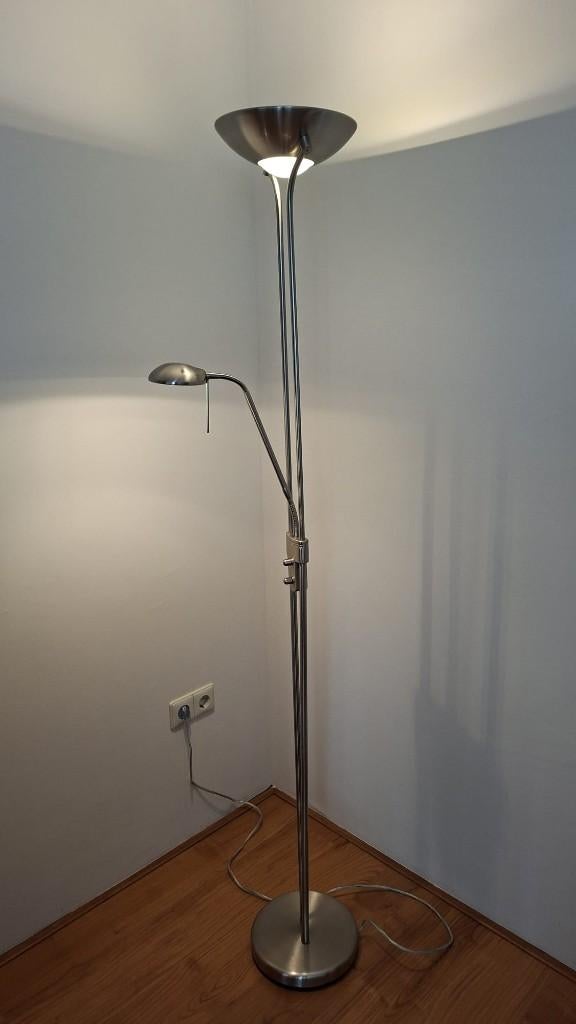 Staande vloerlamp incl. leeslamp, Ophalen, Zo goed als nieuw, Metaal, Modern