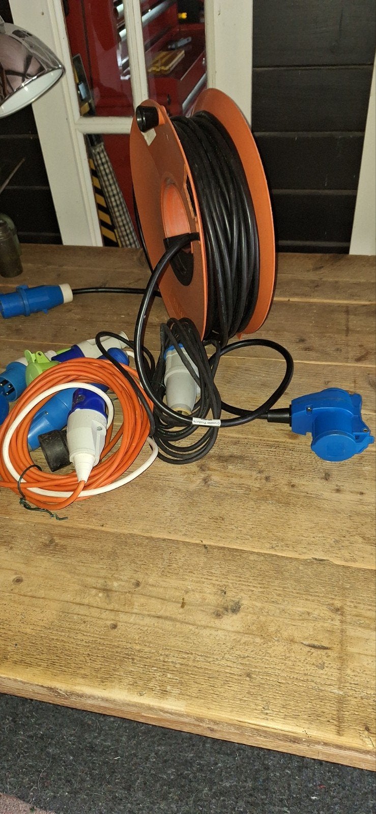 snoer haspel caravan.camping, Ophalen