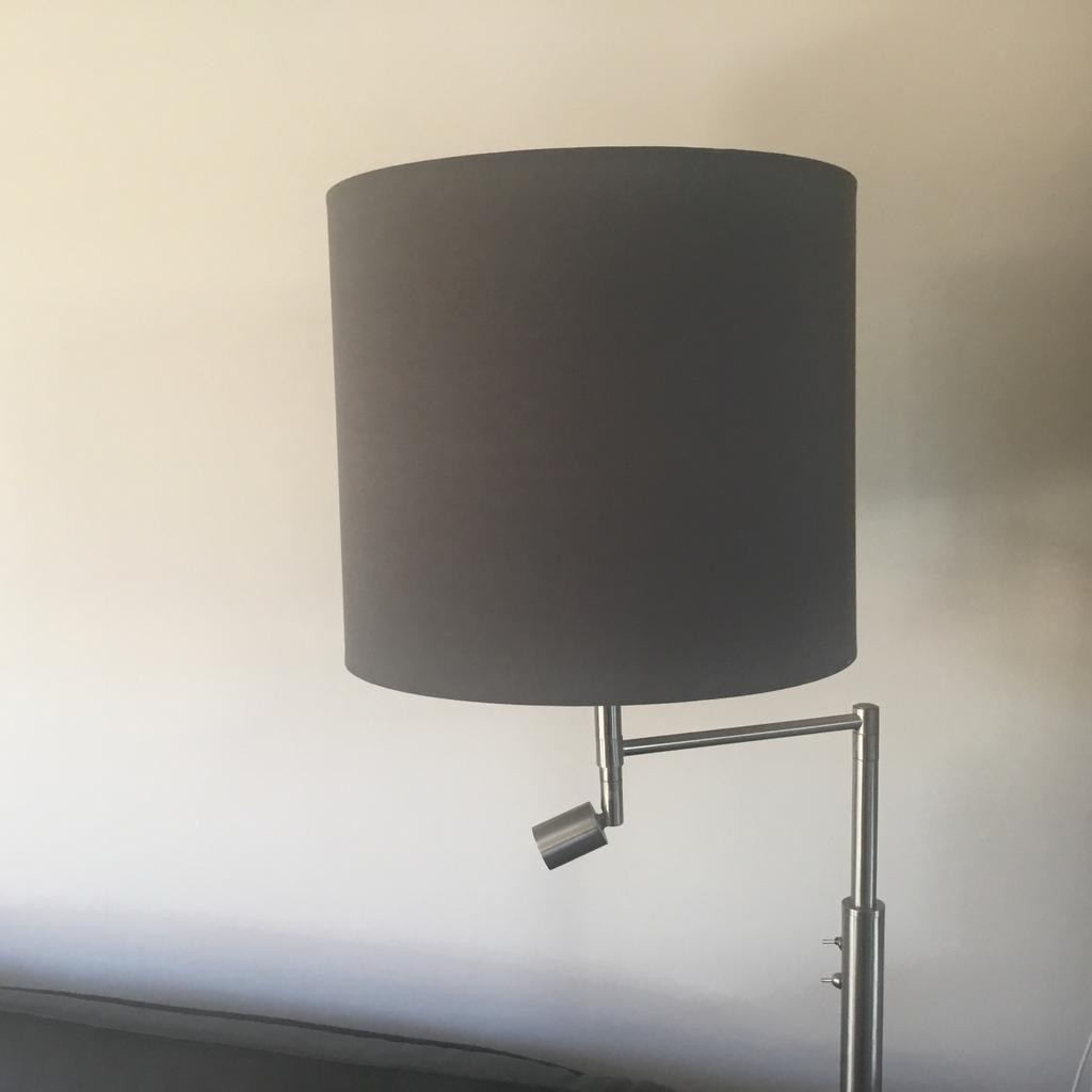 Grijze ronde lampenkap - 30cm hoog, 35cm doorsnee, Ophalen of Verzenden, Zo goed als nieuw, Grijs, Rond