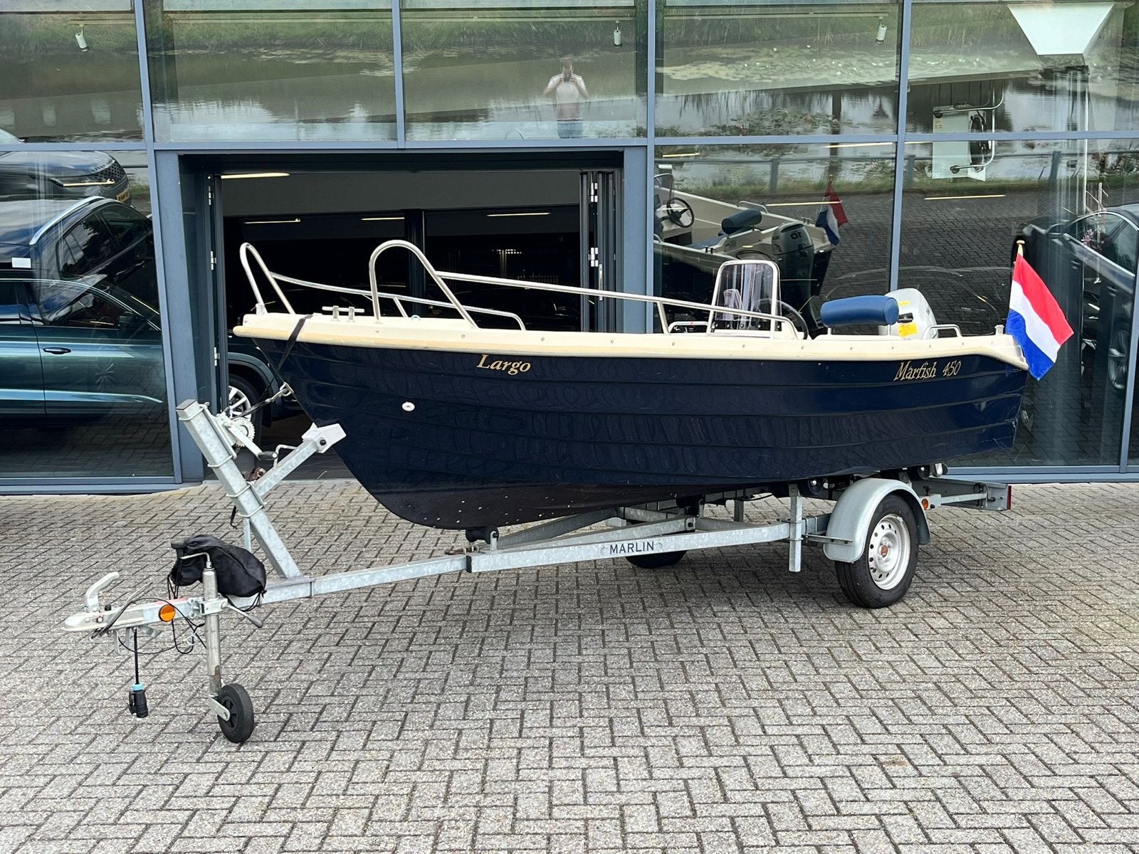 Sloep Alka 450 Open Poliglass met Honda 10PK en trailer, Watersport en Boten, Sloepen, Tot 1.00 meter, Trailer, Ophalen, Overige merken