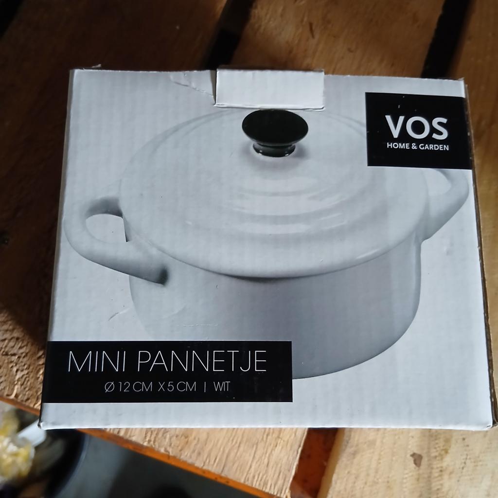 VOS Mini Pannetje - Wit, Ø 12 cm x 5 cm (5 stuks), Huis en Inrichting, Keuken | Potten en Pannen, Ophalen of Verzenden, Nieuw