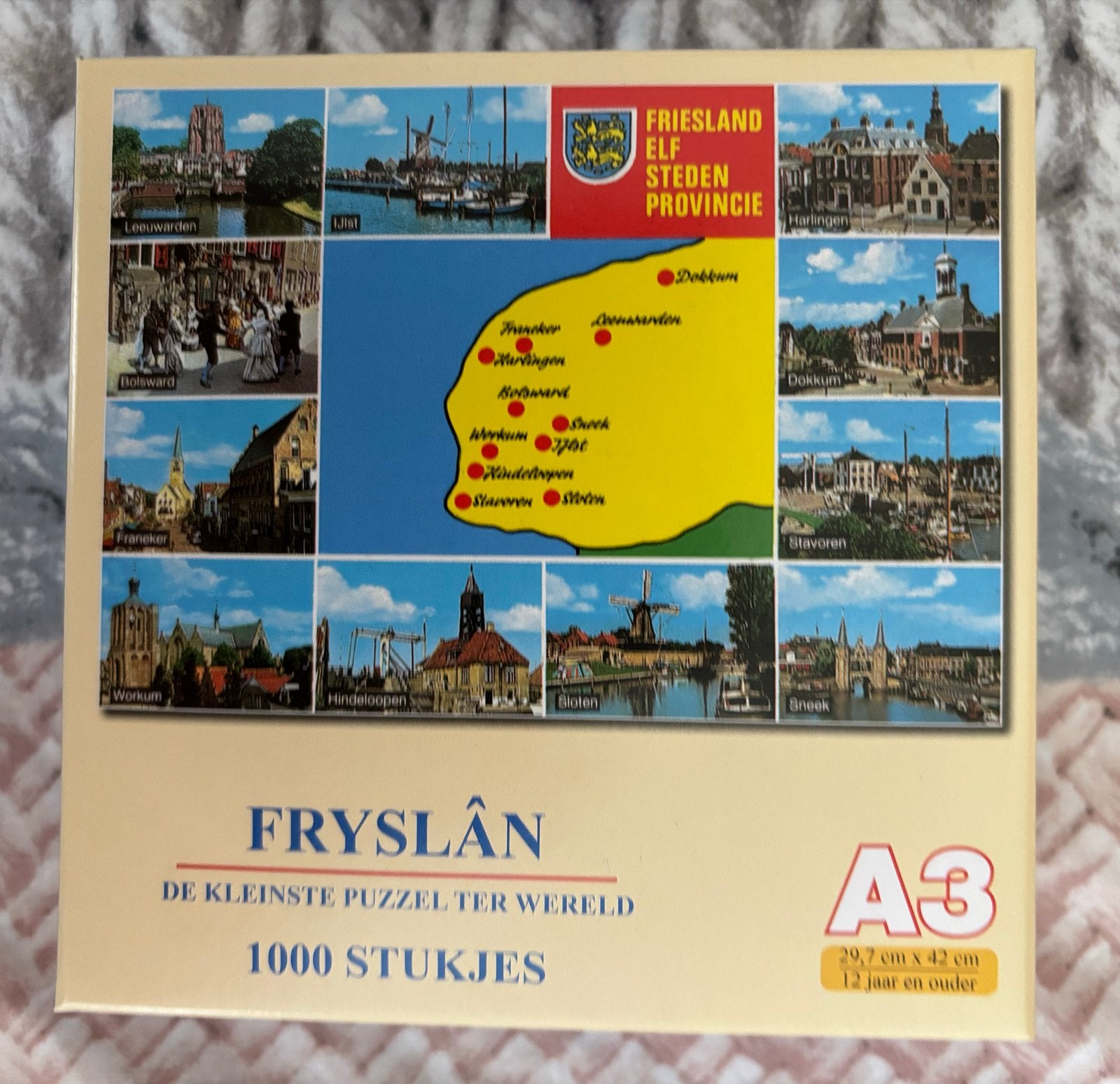 Friesland Elf Steden Provincie mini Puzzel 1000 Stukjes A3, Hobby en Vrije tijd, Denksport en Puzzels, Ophalen of Verzenden, 500 t/m 1500 stukjes