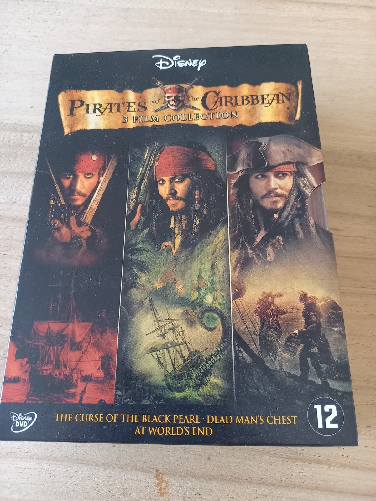 Pirates of the caribbean 1,2 en 3 dvd, Vanaf 12 jaar, Ophalen, Zo goed als nieuw
