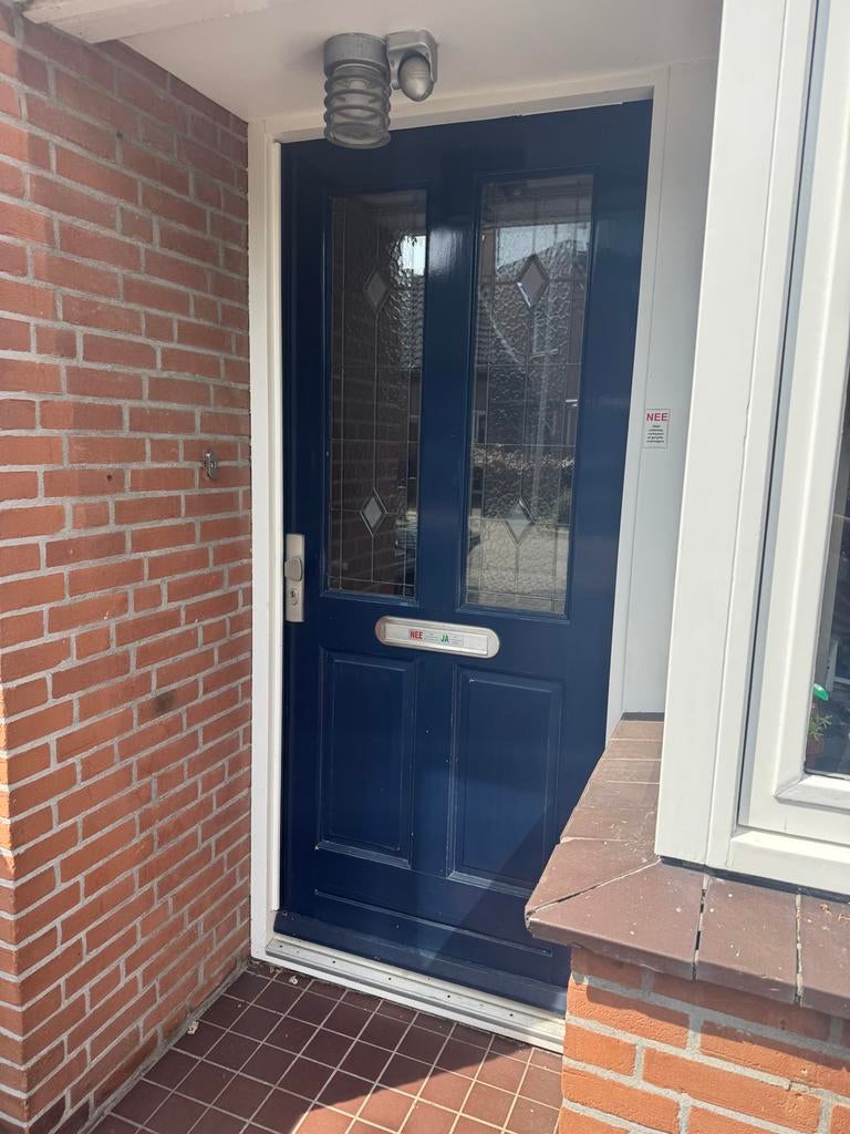Buitendeur (voordeur) met glaspanelen, Doe-het-zelf en Verbouw, Deuren en Horren, Ophalen, Gebruikt, 80 tot 100 cm, Buitendeur