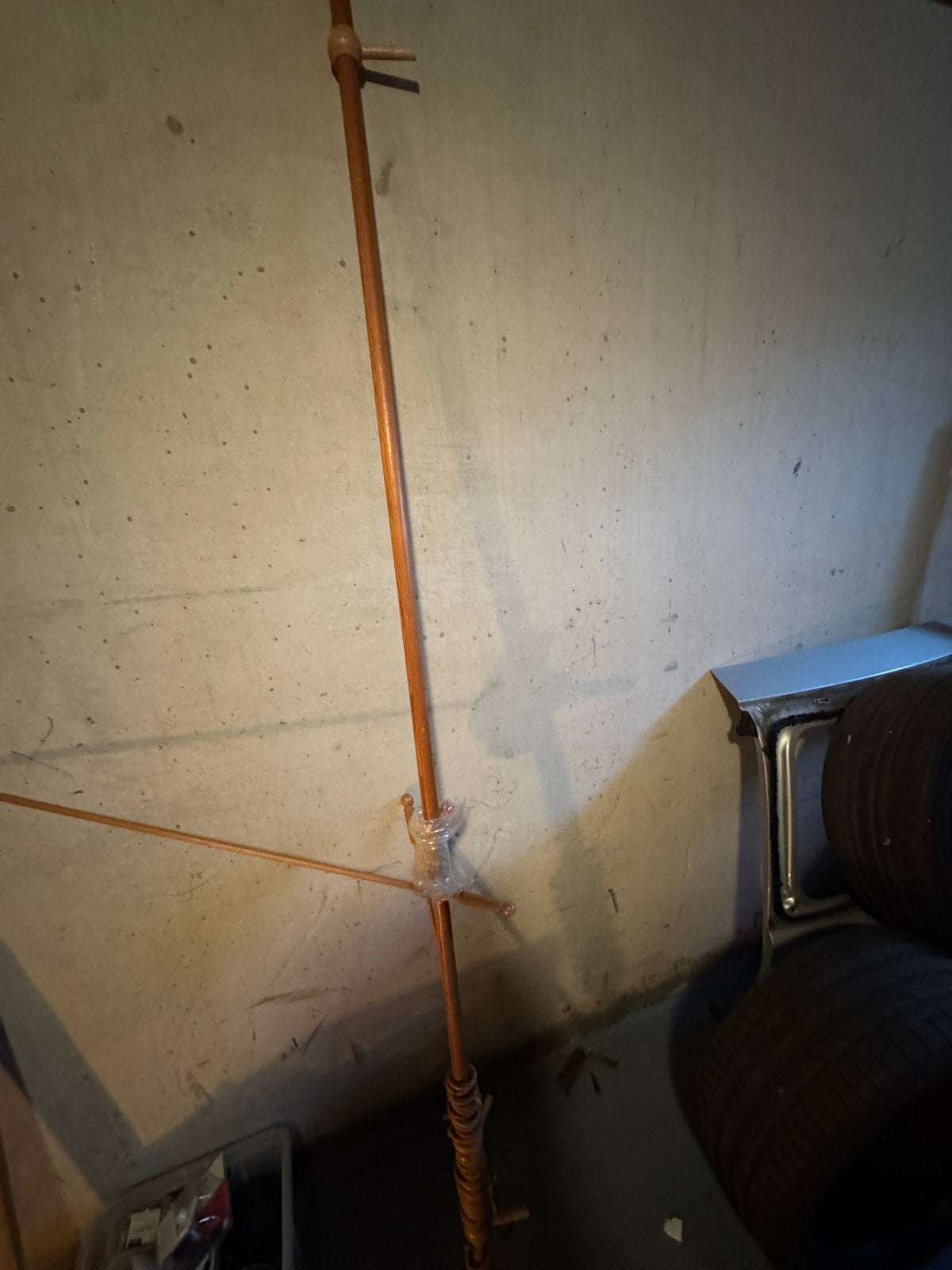 Houten gordijnroede met ringen, Ophalen, Met ringen, Gebruikt, Bruin