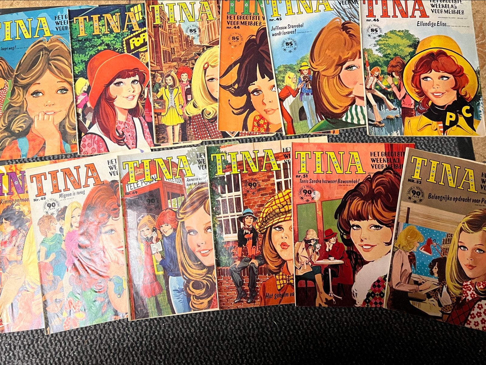 Tina tijdschrift jaargang 1973, nummers 41 t/m 52, Ophalen of Verzenden, Gelezen, Damesbladen