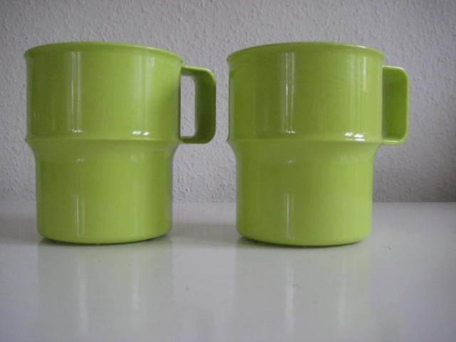 Mepal retro 2 groene schaaltjes 2 eierdopje, Ophalen of Verzenden, Zo goed als nieuw