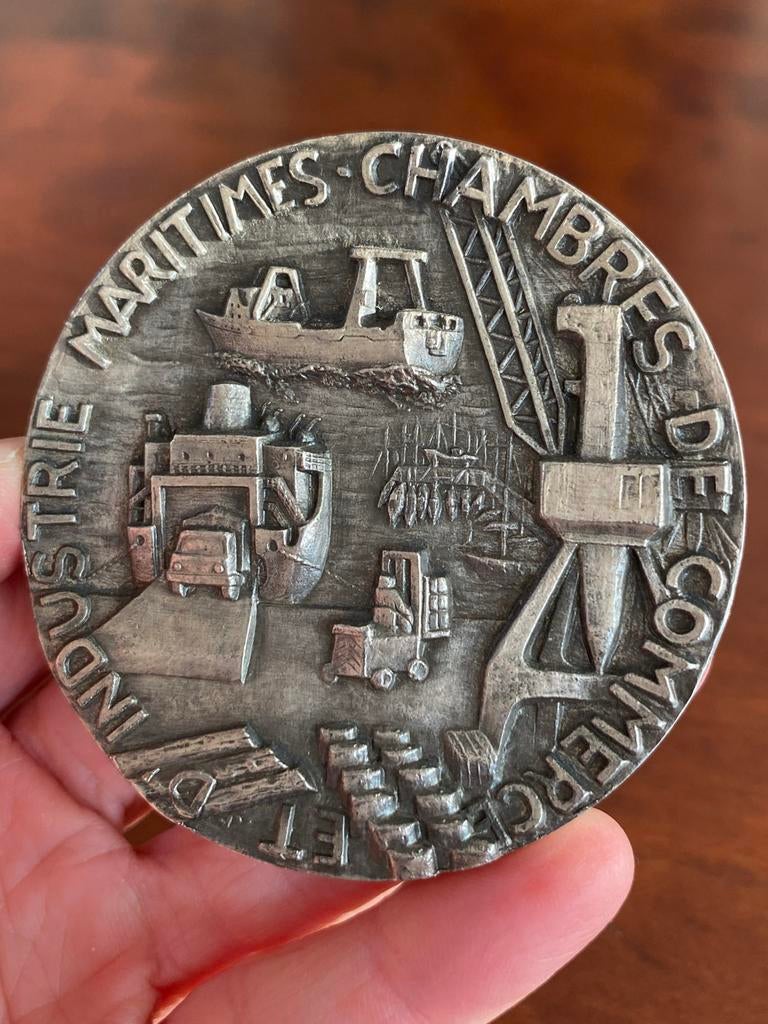 Franse medaille Kamer van Koophandel en Industrie penning, Ophalen of Verzenden, Brons, Buitenland
