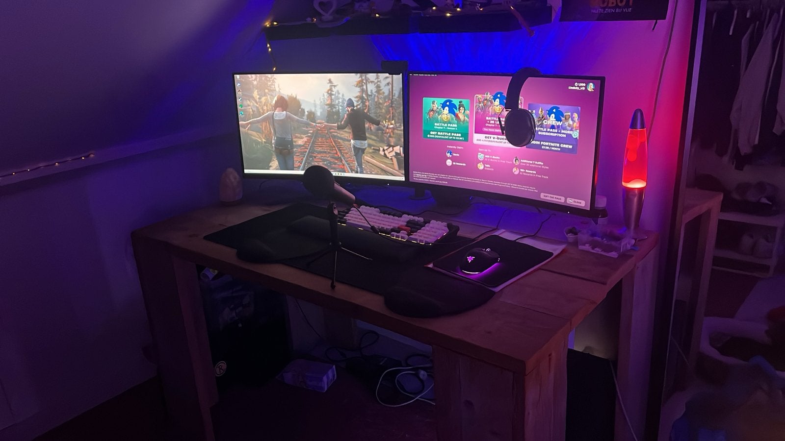 bureau, ideaal voor gaming of thuiskantoor, Ophalen, Gebruikt, Hout, Bruin