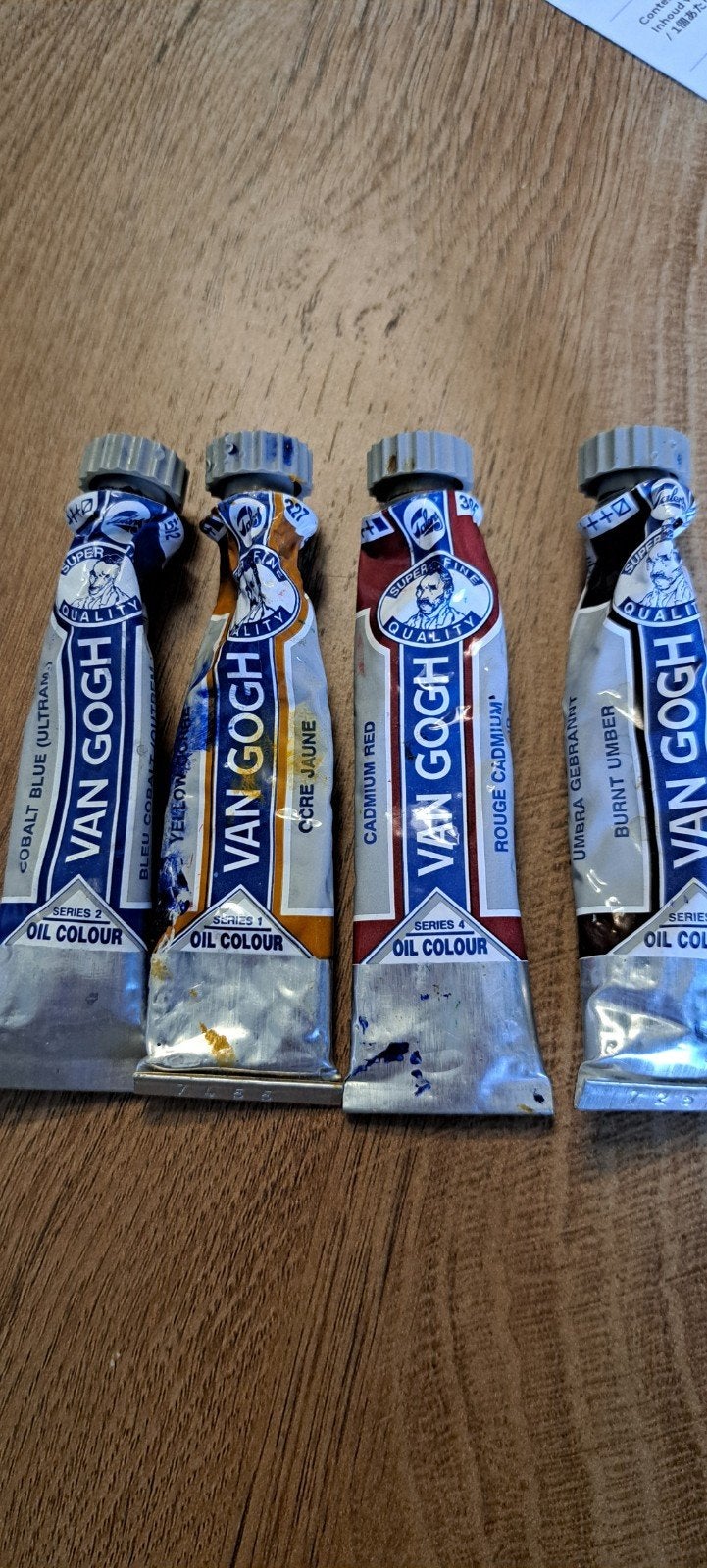 Van Gogh olieverf tubes - 4 kleuren, halfvol, Hobby en Vrije tijd, Ophalen of Verzenden, Gebruikt, Olieverf