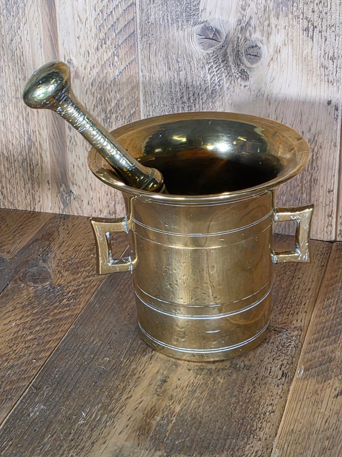 Antieke koperen vijzel ( zwaar ), Ophalen of Verzenden