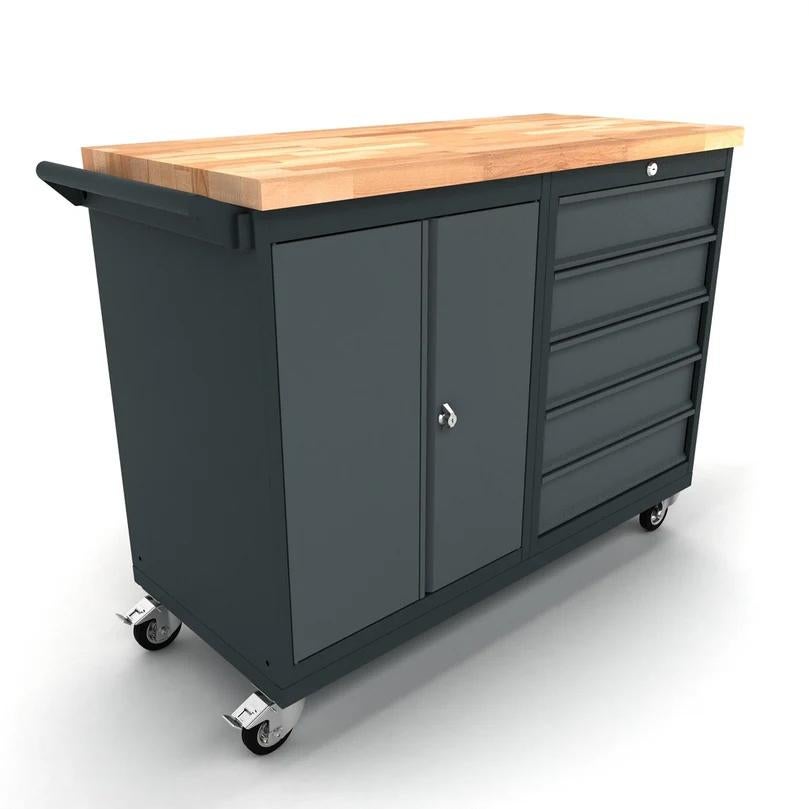 Verrijdbare Werkbank 2 Deuren 5 Laden Kast / Nieuw