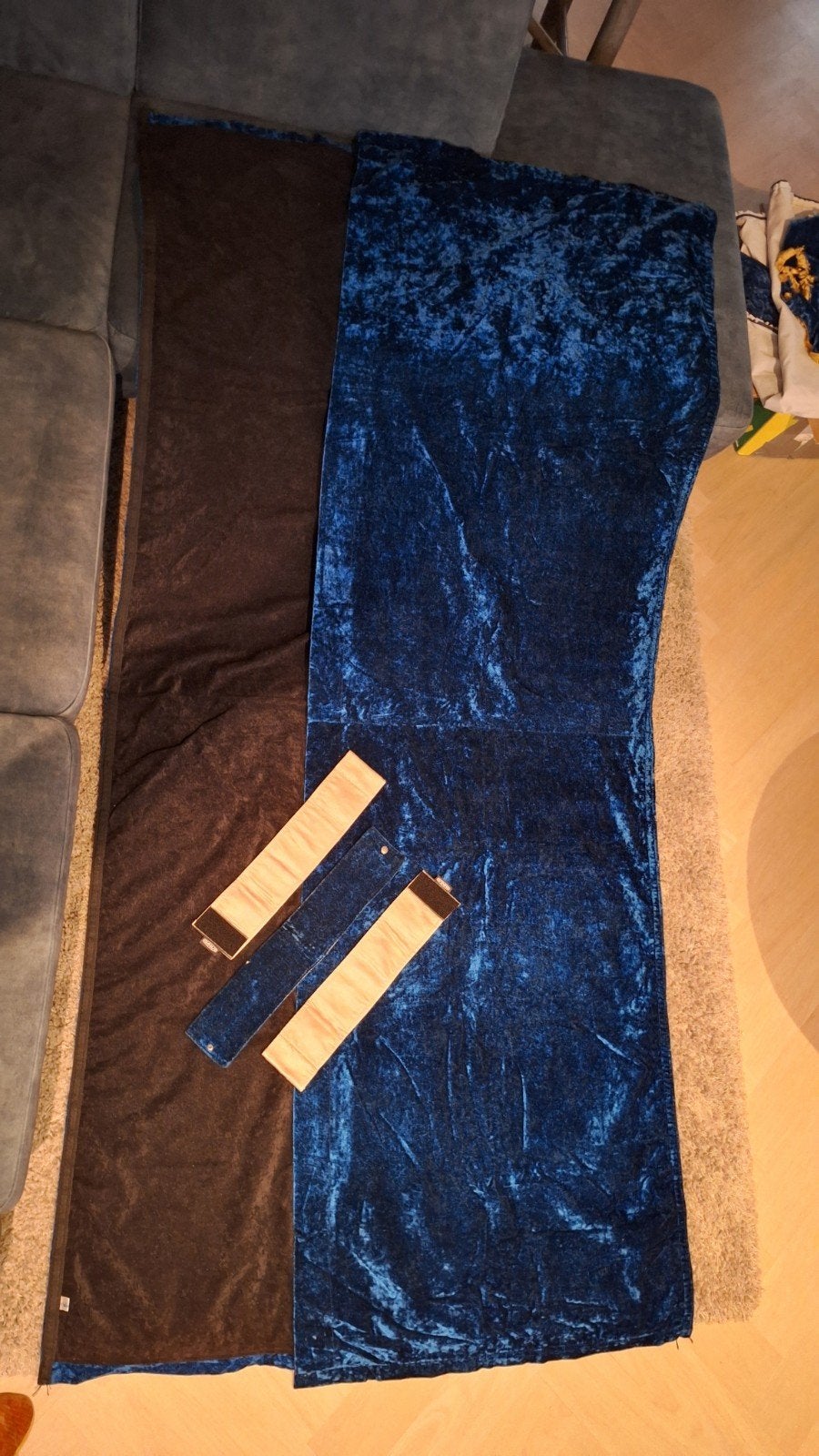 Grandessa blauw gordijnen, Overige materialen, Overige merken, Blauw, Plooiafwerking