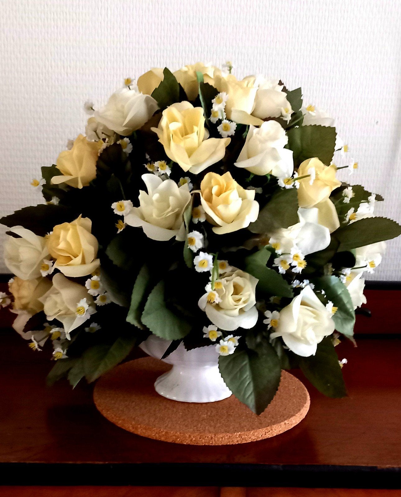Kunstbloemen in keramiek pot 30x30, Ophalen of Verzenden, Zo goed als nieuw