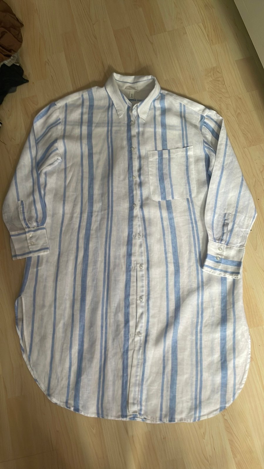 Nieuw wit/blauw streep bliuse/jurk maat L H&M, Kleding | Dames, Jurken, Wit, Maat 42/44 (L), Nieuw, Ophalen of Verzenden