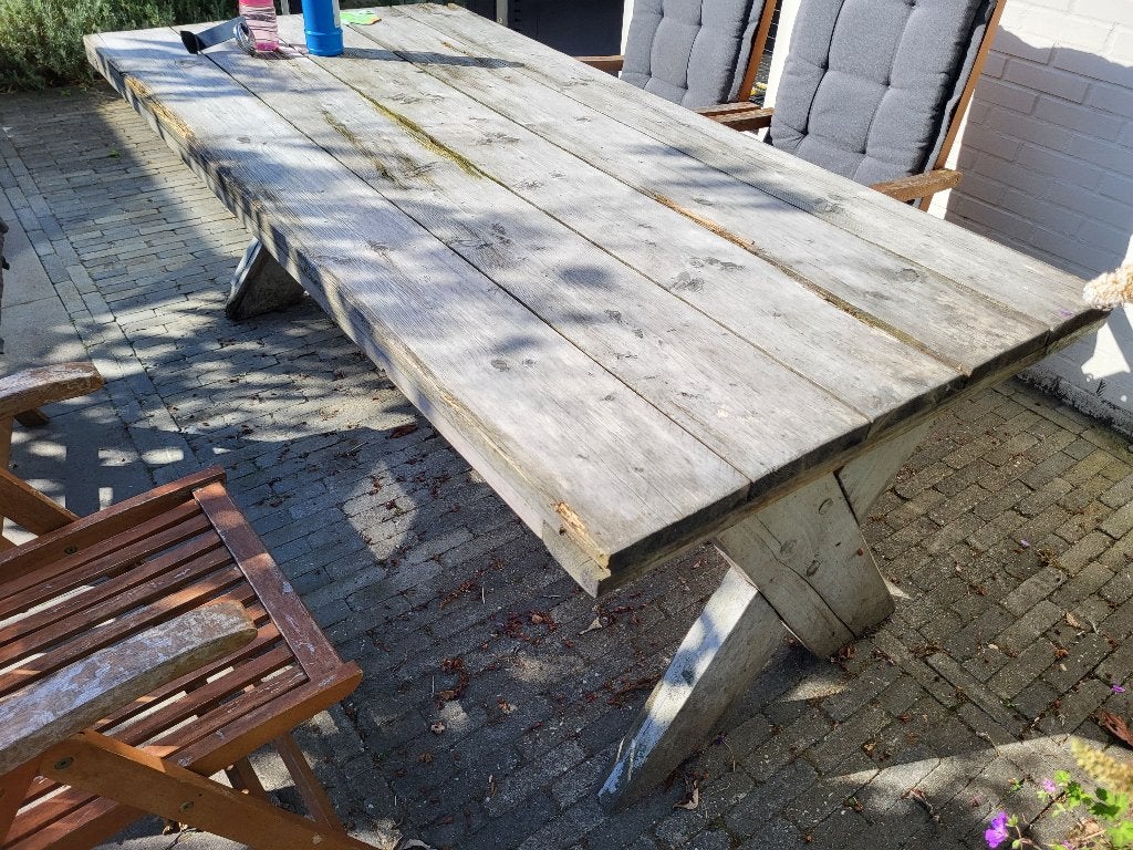 Tuintafel, Tuin en Terras, Ophalen, Gebruikt, Rechthoekig, Hout