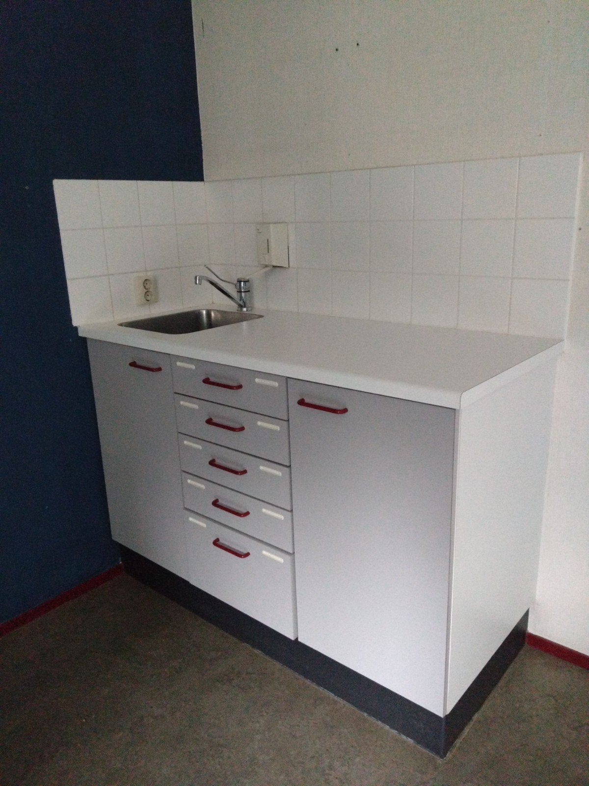 3 stuks Keukenblok bijkeuken 135cm breedt, Huis en Inrichting, Ophalen, Zo goed als nieuw, Wit, Enkelwandige keuken